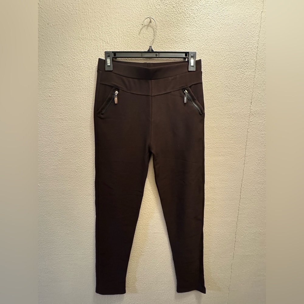 NWT Coco + Carmen Women’s Jasmine Zip Pocket Skinny Brown Legging